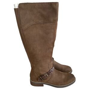 Earth Mira Round Toe High Shaft Casual Boots Brown Suede Size 7.5 New